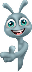 Canvas Print - An alien grey or gray fun cartoon character mascot