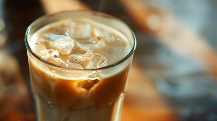 Aufkleber - Close up shot of milk coffee drink : Generative AI