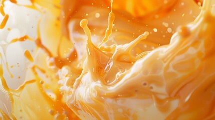 Aufkleber - Thai tea mixing with milk texture background Food and drink close up : Generative AI