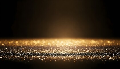 Wall Mural - background of abstract glitter lights. gold and black. de focused. banner