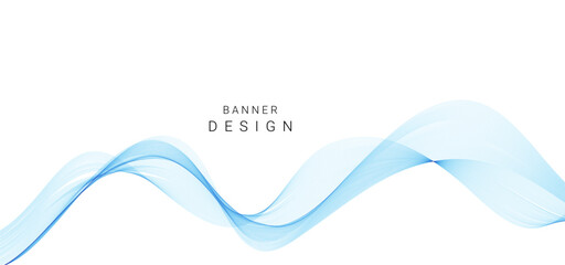 Wall Mural - Abstract smooth flow wave line background isolated on white