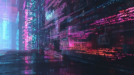 Wall Mural - detailed vector illustration of html code on computer screen - conceptual representation of web deve