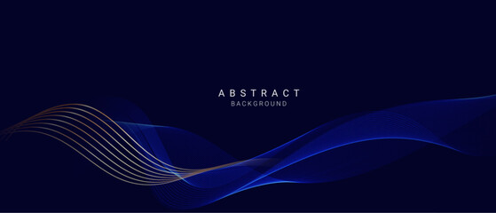Wall Mural - blue flowing line technology design background vector