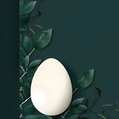 Poster - easter banner for a lucury boutique hotel with white and dark green colours. Empty space somewhere for details Ai generative 