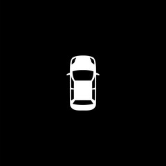 Canvas Print - Car top view icon isolated on dark background