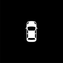 Poster - Car top view icon isolated on dark background