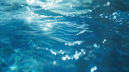 Poster - Blue water surface background studio shot : Generative AI