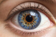 Macro photo of human female eye, high detailed iris. Vision problems. Ophthalmology