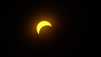 Wall Mural - The moon partially blocking the sun during a solar eclipse.