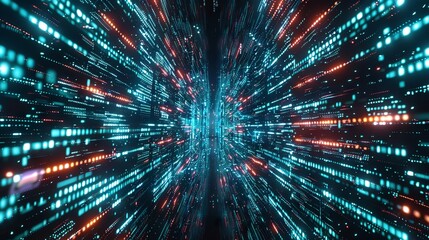 Wall Mural - abstract visualization of programming code with software development concepts on a digital backgroun
