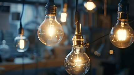 Aufkleber - Clarifying complex ideas through the glow of lightbulbs  Flat lay : Generative AI