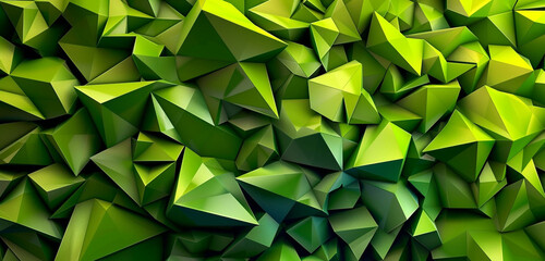 Wall Mural - Chartreuse geometry clashes with dark green for a lively abstract mix.