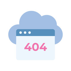 Wall Mural - 404 error with cloud showing concept isometric icon of cloud web error