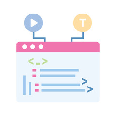 Wall Mural - well designed isometric icon of coding technology, programming vector