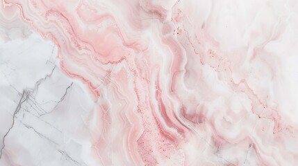 Aufkleber - Smooth marble flat lay photography backdrop light grey and pink abstract background surface for food or product presentation : Generative AI