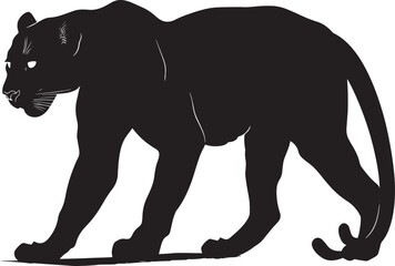 Panther silhouette vector black on white background