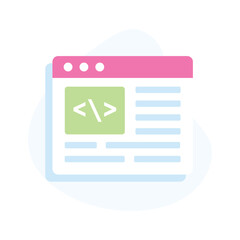 Wall Mural - concept icon of web programming, editable flat vector