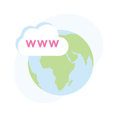 Wall Mural - world wide web icon in trendy flat style isolated on white background. website vector
