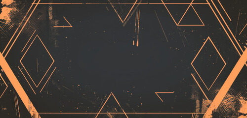 Sticker - Industrial textured background with dark gradient and geometric diamond shapes.