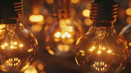 Aufkleber - Clarifying complex ideas through the glow of lightbulbs  Flat lay : Generative AI