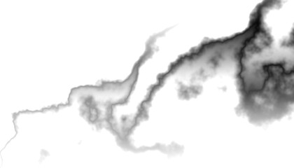 Aufkleber - Black smoke steam isolated transparent background. Fog and mist effect for text or space. Overlay with transparent background