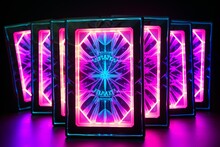 Neon Glow Party Flyers: VIP Event Passes In Neon Light Frame