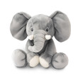 Cute, adorable elephant, stuffed and fluffy toy isolated. PNG file with transparent background. AI 