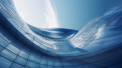 Aufkleber - low angle of a building wave close up : Generative AI