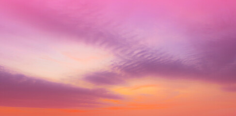 Wall Mural - Sunset Sky  on the beach with Twilight in the Evening as the colors of Sunset Horizon scene
