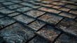 The texture of the roof tiles shingles Construction material Perspective view Closeup view with blurred background : Generative AI