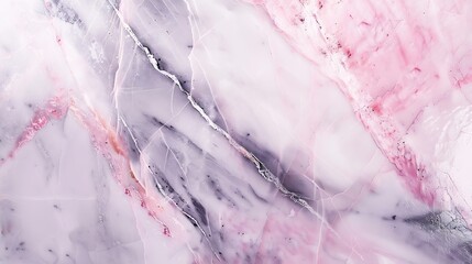 Aufkleber - Smooth marble flat lay photography backdrop light grey and pink abstract background surface for food or product presentation : Generative AI