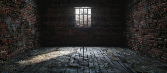 Wall Mural - Vacant chamber made of dark bricks