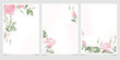 watercolor pink rose flower bouquet wreath frame background