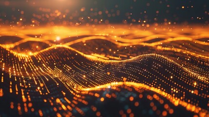 Wall Mural - digital data stream: terabytes of binary code and blockchain encryption in a dynamic neural network 