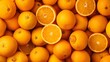 pile of fresh orange fruit flat lay photo for background fresh fruit top view angle or flat lay : Generative AI