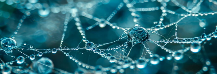 texture of cobwebs and intricate shapes covered with dew.Generative AI