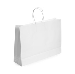Wall Mural - One paper bag isolated on white. Mockup for design