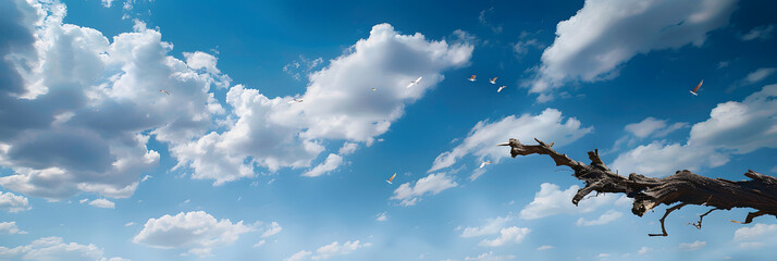 Wall Mural - blue sky background with clouds