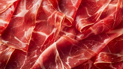 closeup slices italian jamon meat meat texture close up background meat : Generative AI