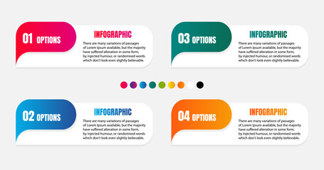 Naklejka na meble modern business infographic labels template, minimal colorful paper text box template with options or steps, applicable for presentations, diagram, workflow layout, banner, flow chart, info graph