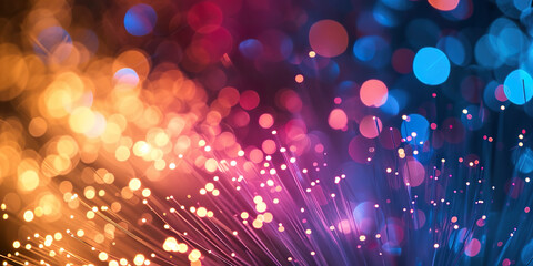 Wall Mural - Abstract close up fiber optics light for background