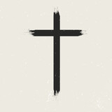 Fototapeta Panele - minimal grunge christian cross design 