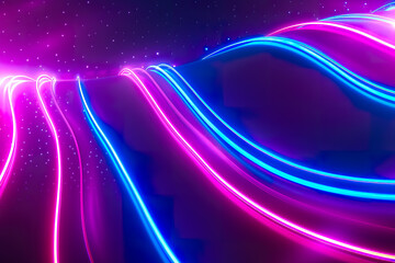 Wall Mural - Abstract neon lights background design, illustration