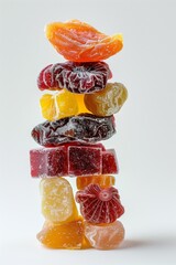 Sticker - Stack of assorted colorful fruit candies coated with sugar crystals