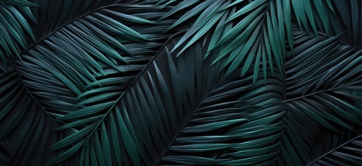 Sticker - Green tropical leaves providing a lush nature background.