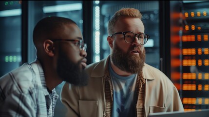 The data center team employs two experienced male IoT specialists who have deep knowledge of programming and network security, jointly developing and implementing effective solutions.