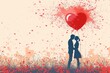 Celebrate Love with Creative Artwork: Tender Touches and Heart Graphics in Romantic Graphic Designs Designed to Enhance Loving Connections and Emotions.