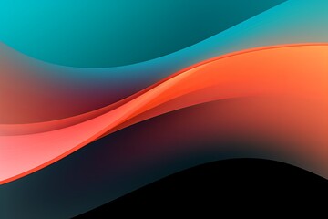 Wall Mural - Teal Orange Black Gradient Artworks: Abstract Desktop Wallpaper