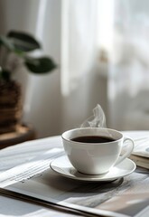 Wall Mural - A Cup of Coffee on a Table