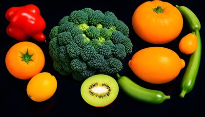 Wall Mural - vegetables on a white